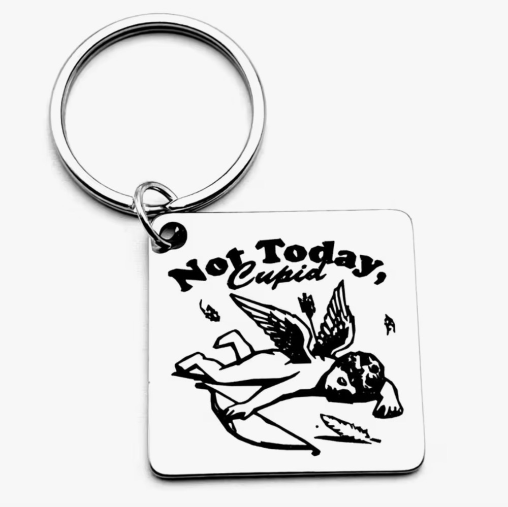 3/$25 Not Today Cupid Stainless Steel Keychain NEW